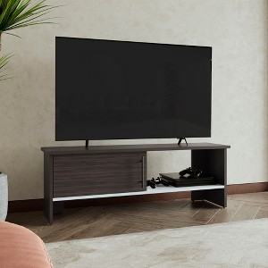 47" Particle Board TV Stand with One Door Cabinet, Open Shelf, and Modern Design for Living Room and Bedroom - 1 of 4
