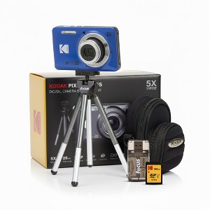 Kodak PIXPRO Friendly Zoom FZ55 Digital Camera (Blue) Bundle - 1 of 4