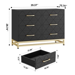Simply Modern 6-Drawer Dresser for Bedroom, TV Stand Wood Chest of Drawers with Wide Storage & Metal Handles, Modern Bedroom Furniture - 1 of 4