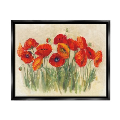Stupell Industries Red Poppy Florals Soft Green Meadow Grass