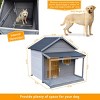 LAOTIES Large Outdoor Dog House with Porch,Weatherproof Wood Dog Kennel,Asphalt Roof,Removable Floor - 3 of 4