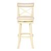 New Classic Furniture, Furniture York 29" Wood Bar Stool with Fabric Seat in Ant White, White - 2 of 4