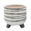 Gulches 2 Piece Ceramic Aztec Planters w/ Saucers, Sizes 4.5x4.5x4.5" & 6x6x5.75" - Perfect for Hall, Bedroom, Florist etc. - 4 of 4