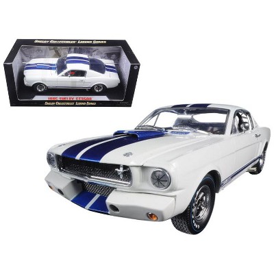 1965 Ford Mustang Shelby GT350R White w/Blue Stripes w/Carroll Shelby's Signature on the Roof 1/18 Shelby Collectibles