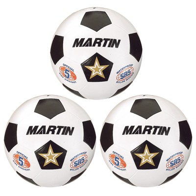 Martin Sports Soccer Ball, Size 5, Pack of 3
