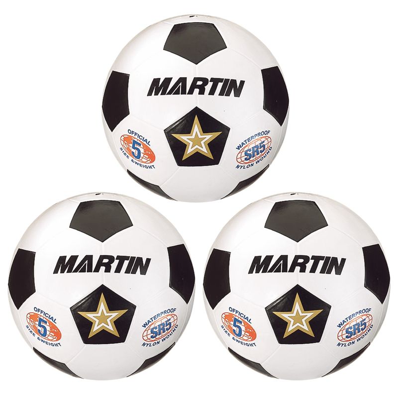 Martin Sports Soccer Ball, Size 5, Pack of 3, 1 of 4