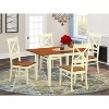 HomeStock 5-Pc Buttermilk and Cherry Solid Wood Top - Dining Room Set - Seats 4 - 2 of 4