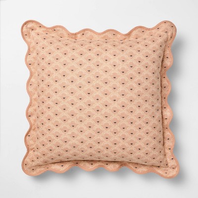 Square Geo Pattern with Scalloped Edge Peach - Threshold™ designed with Studio McGee