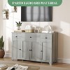 Coucheta 55-inch Sideboard Buffet Cabinet with 4 Doors & 3 Drawers, Adjustable Shelves Modern Kitchen Storage Cupboard for Dining Living Room - 3 of 4