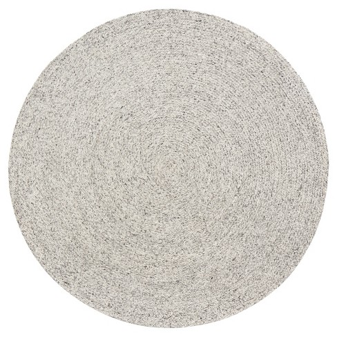 Light Gray Solid Braided Round Area Rug 6' - Anji Mountain : Target