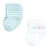 Hudson Baby Infant Girl Cotton Rich Newborn and Terry Socks, Tiny Flowers - 3 of 4