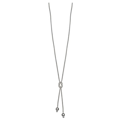 Women's Popcorn Knot Chain in Sterling Silver with Extender- Gray (16")