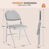 Folding Chairs 2 Pack, Metal Foldable Chair with Cushion and Non-Slip Feet Pads, PU Party Chairs - 2 of 4