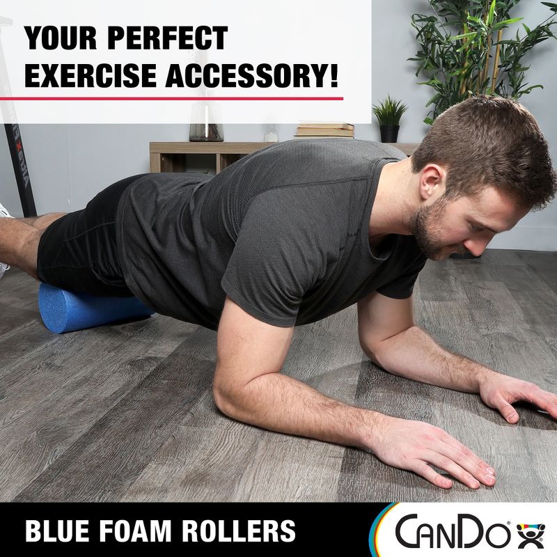 CanDo Blue PE Foam Rollers for Fitness, Exercise Muscle Restoration, Massage Therapy, Sport Recovery and Physical Therapy for Homes, Clinics, and Gyms, 3 of 7