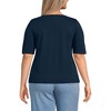 Lands' End Women's Elbow Sleeve Supima Boatneck Top - 2 of 3