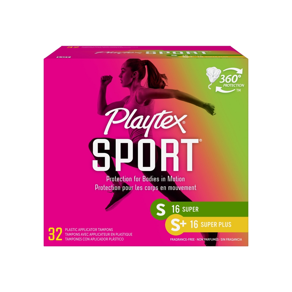 Playtex Sport Plastic Tampons Unscented Multipack 16 Super &#38; 16 Super Plus - 32ct