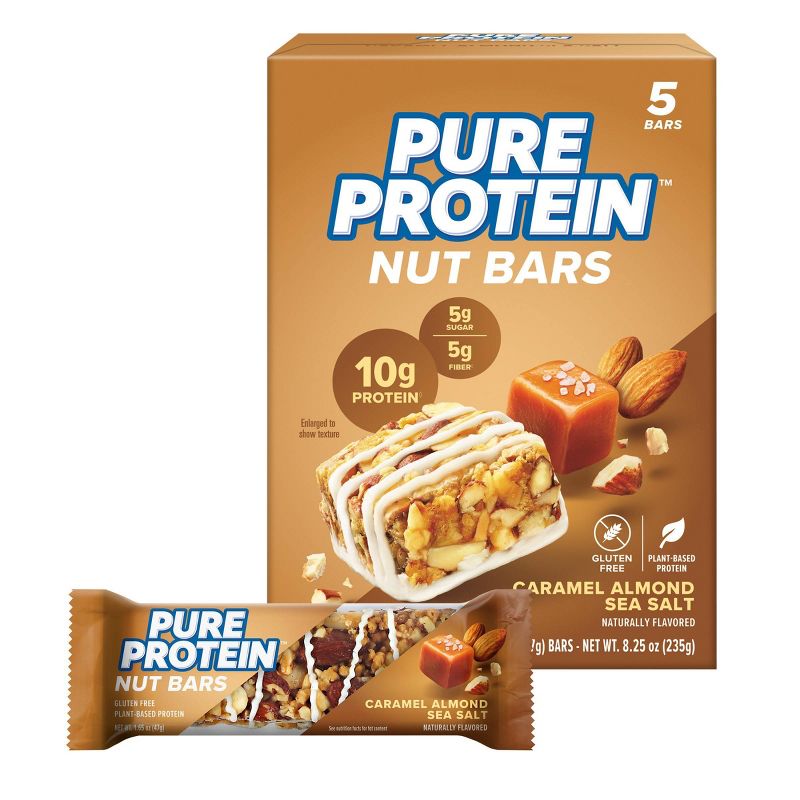 Pure Protein Nut Bar - Caramel Almond Sea Salt - 5ct, 1 of 7
