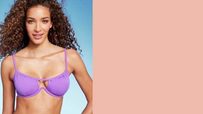 Women's Tunneled Neckline Underwire Bikini Top - Shade & Shore™ Purple, 2 of 22, play video
