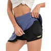 WhizMax Women Athletic Tennis Skirt Pleated Ruffle Hem High Waisted Golf Skirts with Pockets Shorts Running Workout - 3 of 4