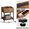 Whizmax Nightstand with Charging Station Type-C&USB Ports and Outlets, End Table with Storage Shelf for Bedroom Living Room College Dorm, 2pcs - 3 of 4
