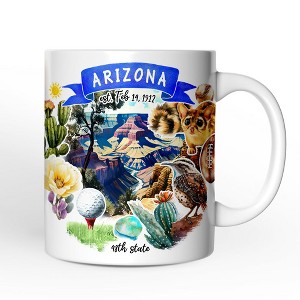 Artistic Arizona State Themes and Landmarks Personalized Mug With Custom Name Non-Custom 12oz - 1 of 4