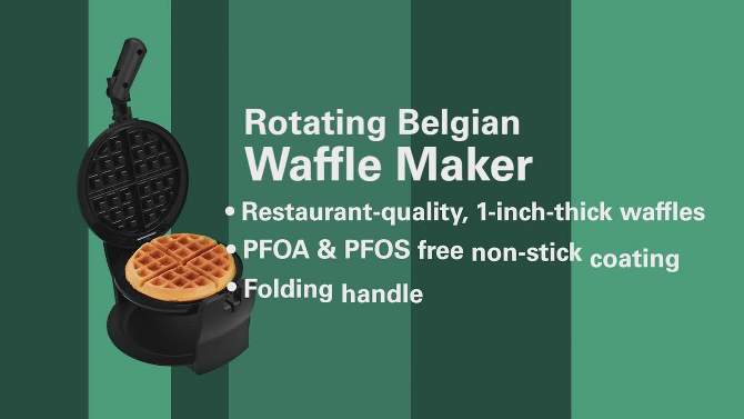 KitchenSmith by Bella Rotating Waffle Maker, 2 of 14, play video