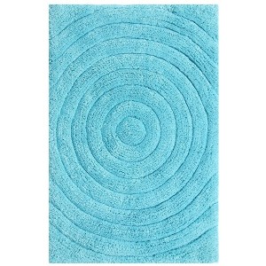 Knightsbridge Echo 220 GSF Non Skid Back Bath Rug 17" x 24" - Aqua - 1 of 3