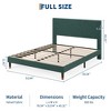 Twin Bed Frame Upholstered Platform Bed with Fabric Headboard, Non-Slip and Noise-Free - 2 of 4