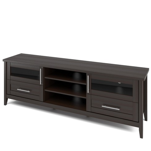 CorLiving Jackson - Soporte para TV, 80 pulgadas, grano de madera negra