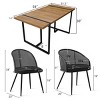 7-piece Rectangle Dining Table Set with 4 Mesh Rattan Armless Dining Chair and 2 Captain's Chair, Dining Set for 6 Person - Maison Boucle - 3 of 4