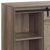 60" Washed Composite Wood TV Stand with Barn Door Design and Multiple Shelves for Living Room - 3 of 4
