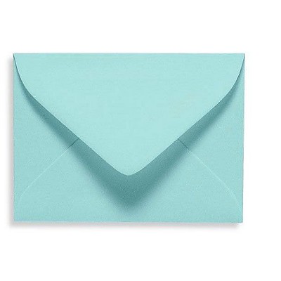 LUX 2 11/16" x 3 11/16" 80lbs. #17 Mini Envelopes W/Glue Seafoam Blue LUXLEVC-113-50