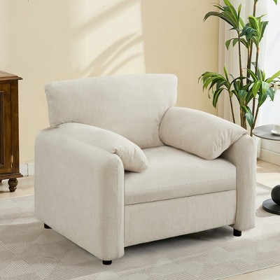 JUJABU 38" Wide Elegant Oversized Chenille Accent Chair with Plush Cushion