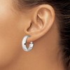 Black Bow Jewelry 7.6mm x 23mm (7/8 Inch) Polished 14k White Gold Omega Back Oval Hoops - 3 of 4