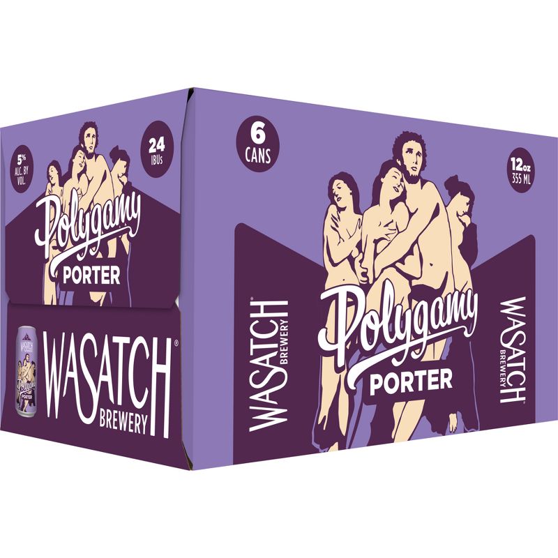 Wasatch Polygamy Porter Beer - 6pk/12 fl oz Cans, 1 of 6