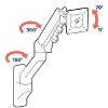 Ergotron 45-478-026 HX Wall Monitor Arm for 42" Monitors (Polished Aluminum) - 3 of 4