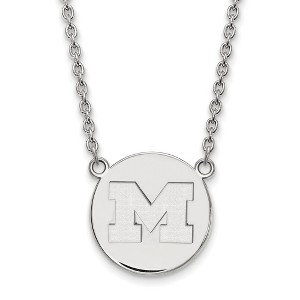 Black Bow Jewelry Sterling Silver Michigan Wolverines NCAA Necklace 18 Inch - 1 of 4