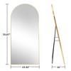 Beautyolove 24 in. W x 71 in. H Classic Arched Gold Aluminum Alloy Framed Full Length Mirror Wall Mounted or Standing Floor Mirror - 2 of 4