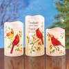 Collections Etc Cardinals Appear When Angels Are Near Holiday 3-Piece LED Candle Set 3 X 3 X 6 White - 2 of 2