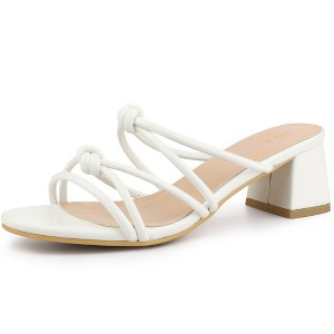 Perphy Women's Strappy Double Knotted Block Heel Criss Cross Slide Sandals - 1 of 4