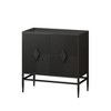 Airsurfer 31.50" Modern 2 Door Wooden Storage Cabinet Accent Cabinet with Metal Leg,Two-tier Storage, for Living Room,Entryway and Dining Room,Black - 3 of 4