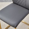 Gulches Modern Dining Chairs Set of 4, Gray PU Upholstered Chairs with Gold Metal Legs, Kitchen/Living/Office Seating, High Sponge, Easy Assembly - 4 of 4