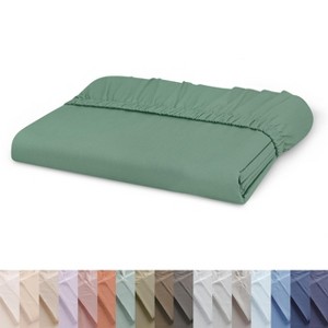 LISM 100% Cotton Fitted Sheet Deep Pocket Fitted Sheet, Fits Mattress Upto 16" - 1 of 4