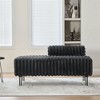 Resenkos 49.6" Wide Upholstered Mini Loveseat with Metal Legs, 2-Seater Small Sofa End of Bed Bench Window Ottoman Footrest, - 4 of 4