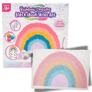 Innovative Designs Create N' Style DIY Rainbow Latch Hook Kit, Girls Arts & Crafts Set, Fun Craft Activity Kit for Kids Age 6+ - 1 of 4