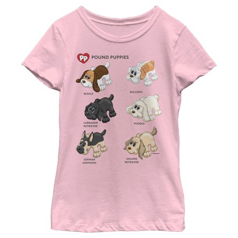 Girl's Pound Puppies Puppy Chart T-Shirt - Light Pink - Large