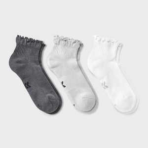 Women's Cushioned Ruffle 3pk Athletic Ankle Socks - All In Motion™ 4-10 - 1 of 3