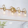 LNC 2-Lights Gold with Clear Glass Shade Modern/Contemporary Vanity  Lights,2 Light/ 3 Light/ 4 Light/ 5 Light - 2 of 4
