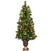 Costway 4ft Pre-Lit Christmas Entrance Tree In Urn w/ 60 LED Light Red Berries Pine Cone - image 2 of 4