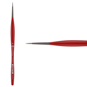 Borciani Bonazzi UNICO Silver Synthetic Series 810 Paint Brush, Round 4 - Medium Handle Paintbrush Handcrafted in Italy, Cruelty-Free, Acrylic, Oil, - 1 of 4